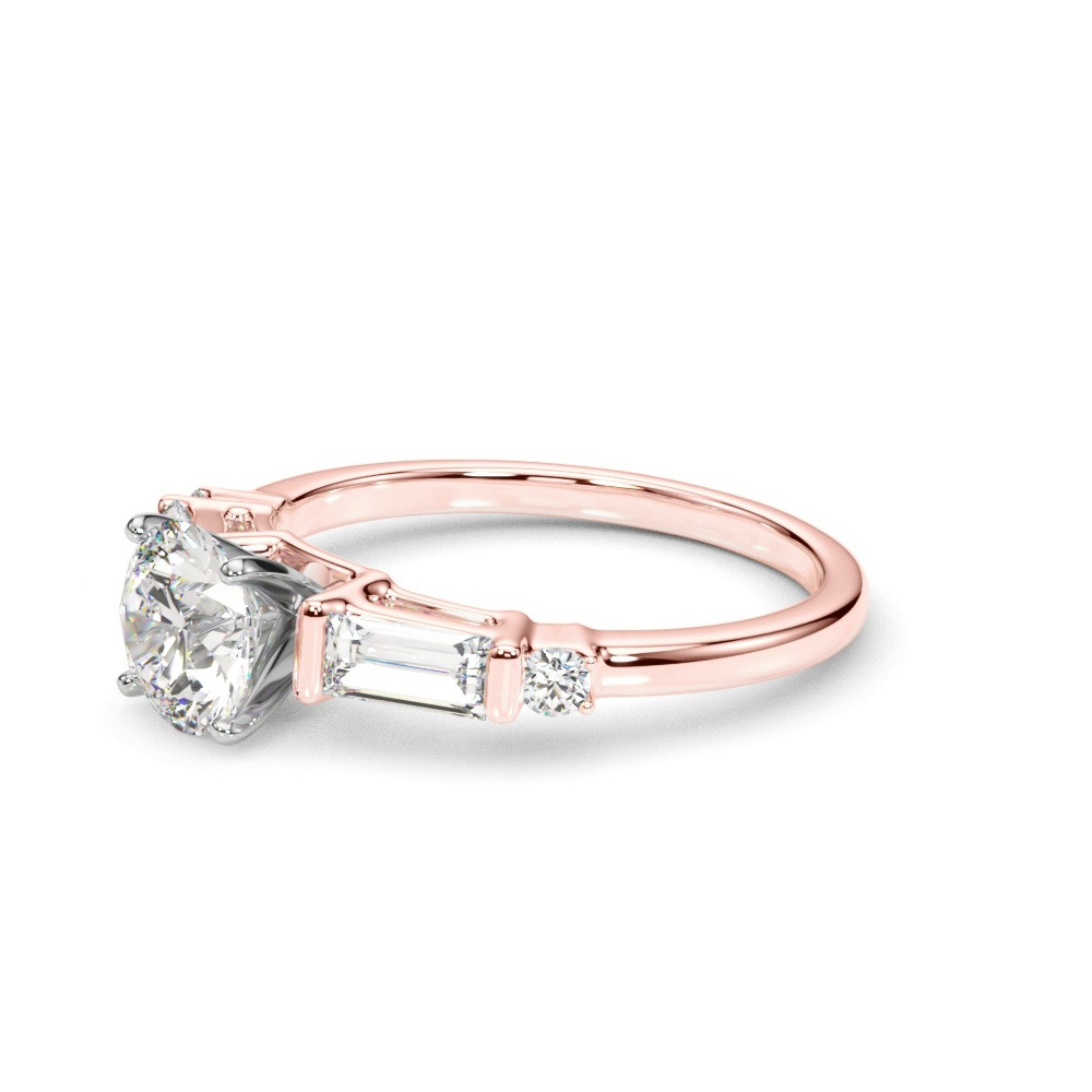 360 degree view of Ioliten Baguette And Round Diamond Engagement Ring
