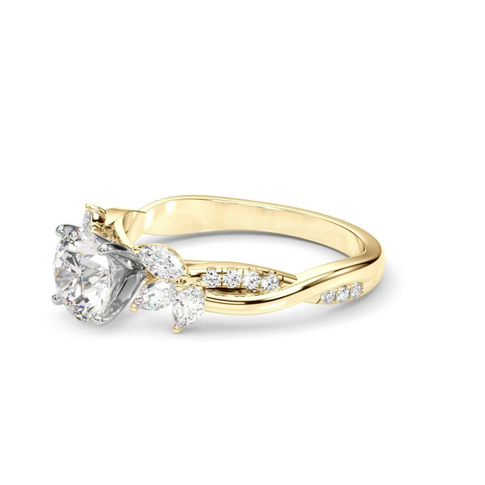 360 degree view of Christallas Floral Inspired Engagement Ring