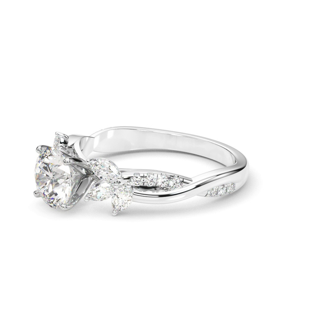360 degree view of Christallas Floral Inspired Engagement Ring