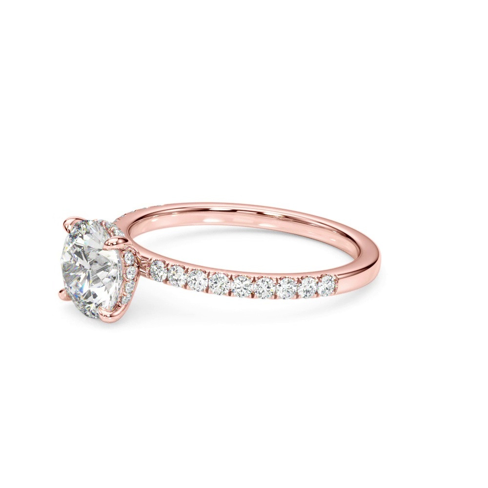 360 degree view of Genevieve Hidden Halo Diamond Engagement Ring