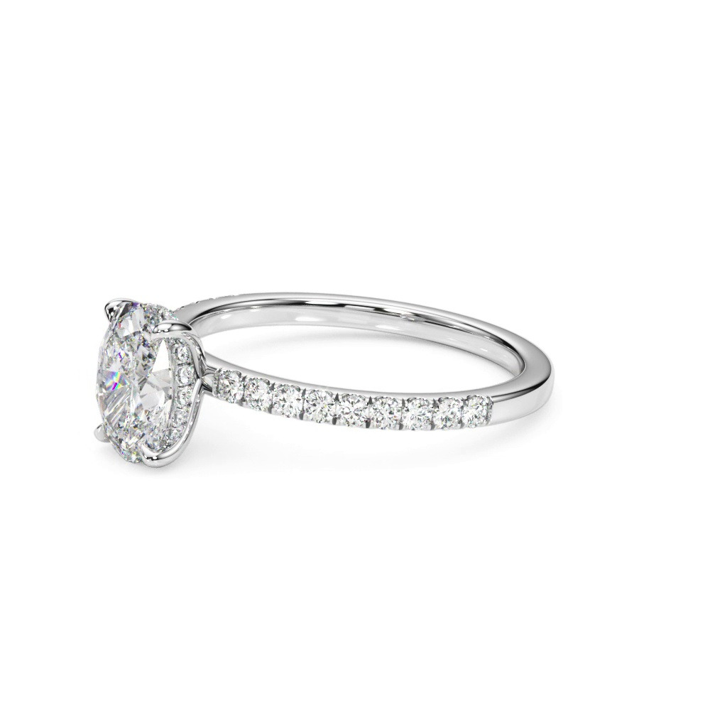 360 degree view of Genevieve Hidden Halo Diamond Engagement Ring