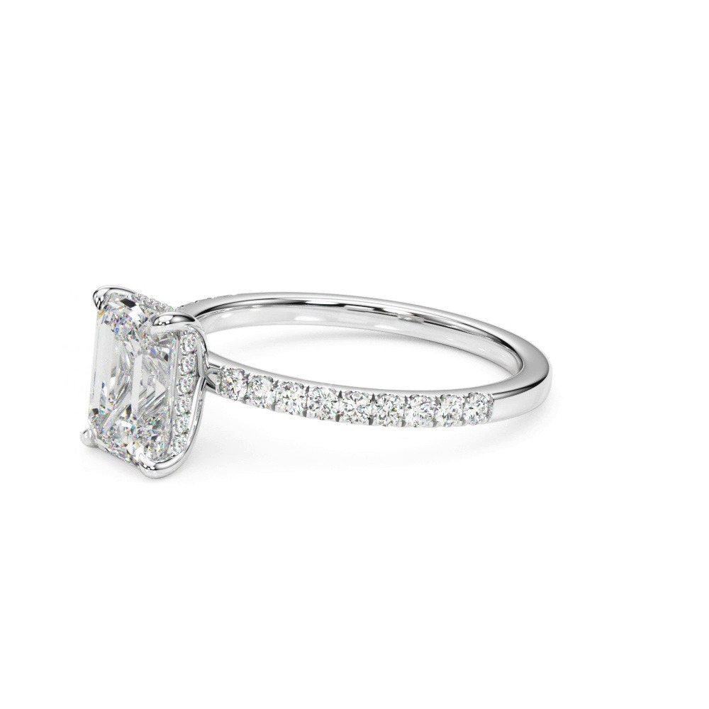 360 degree view of Genevieve Hidden Halo Diamond Engagement Ring