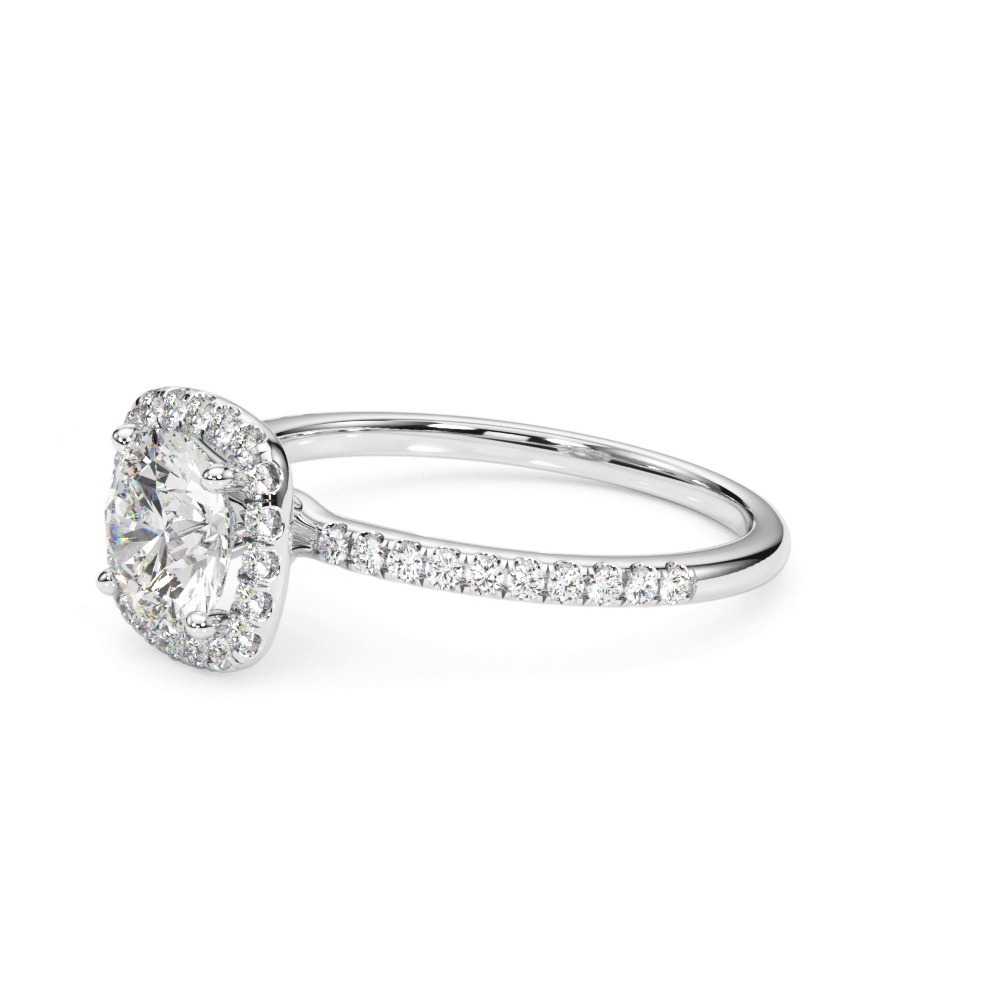 360 degree view of Chloe Halo Engagement Ring