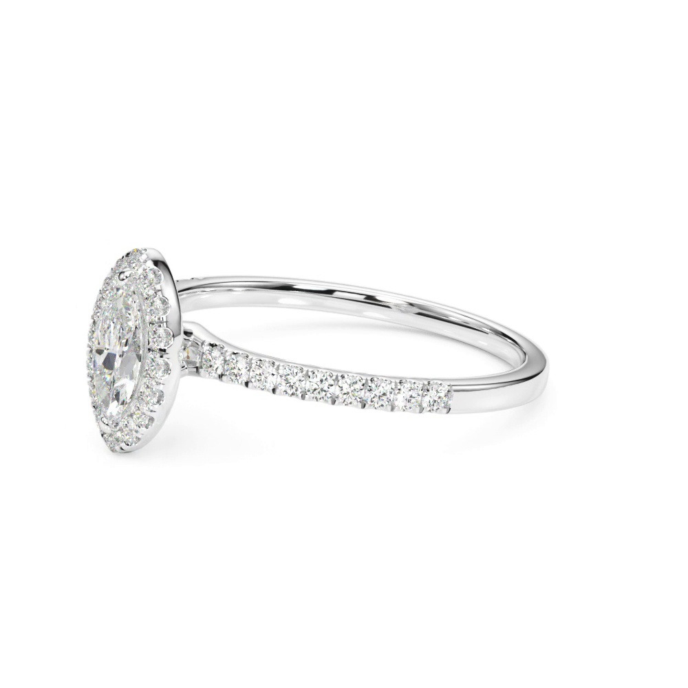 360 degree view of Chloe Halo Engagement Ring
