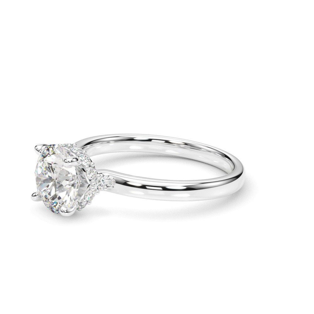 360 degree view of Amelie Hidden Halo Engagement Ring