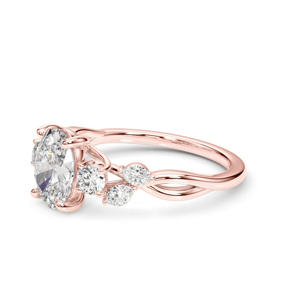 360 degree view of Brigitte Oval Diamond Twist Engagement Ring