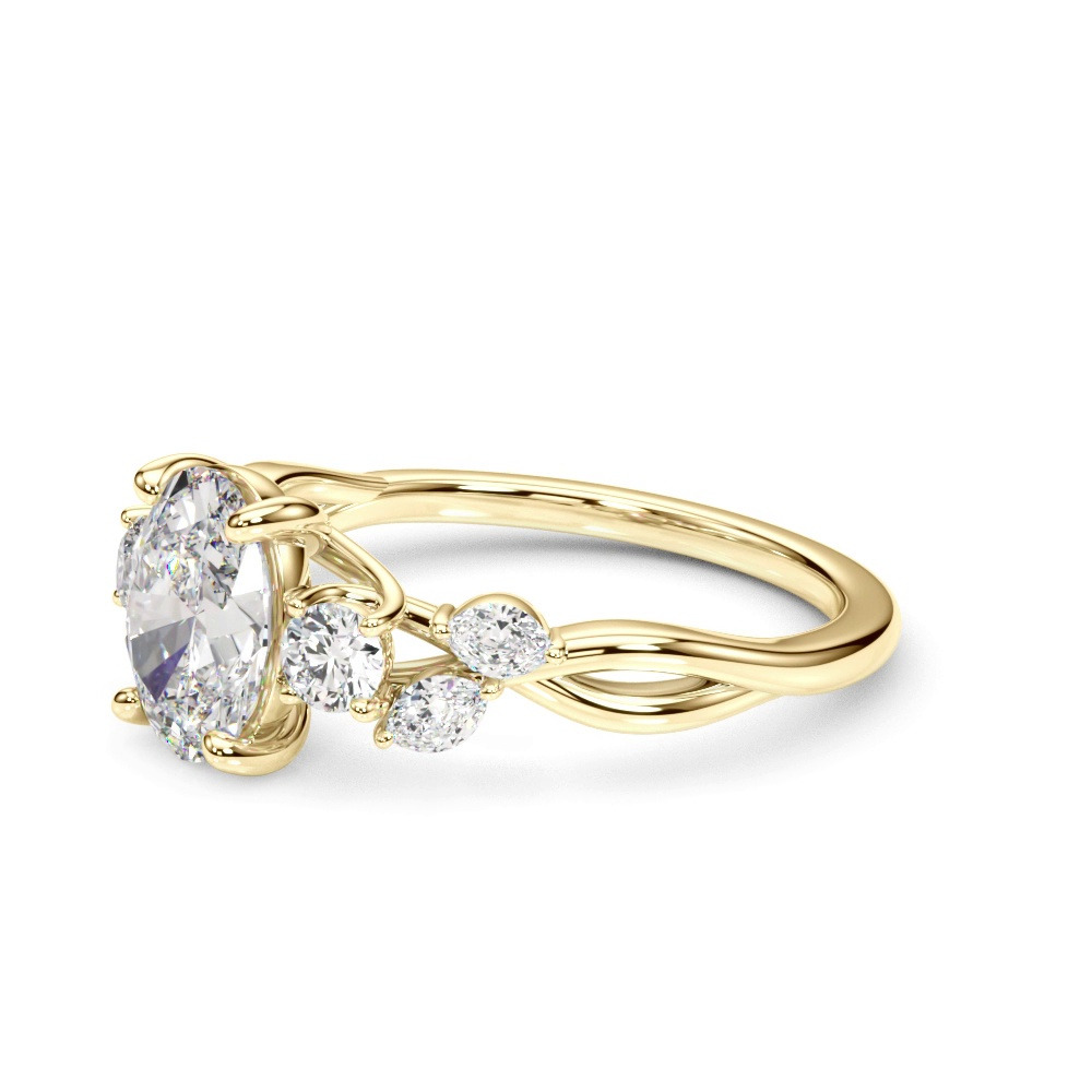 360 degree view of Brigitte Oval Diamond Twist Engagement Ring