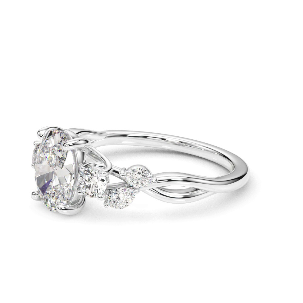 360 degree view of Brigitte Oval Diamond Twist Engagement Ring