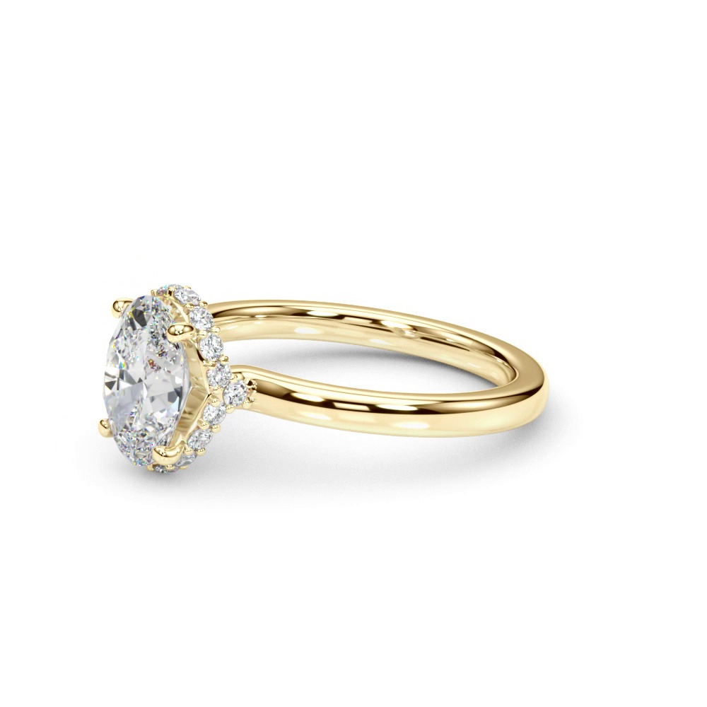 360 degree view of Cerise Hidden Halo Oval Engagement Ring