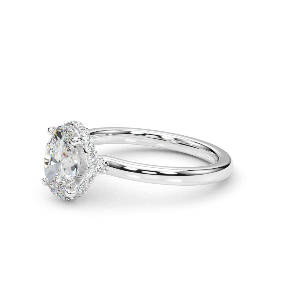 360 degree view of Cerise Hidden Halo Oval Engagement Ring