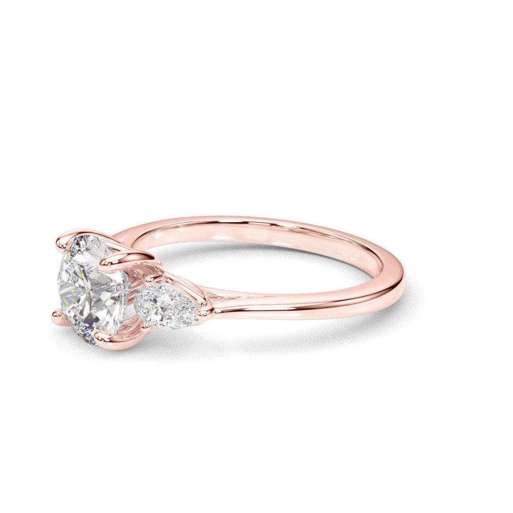 360 degree view of Daphne Pear Three-Stone Diamond Engagement Ring