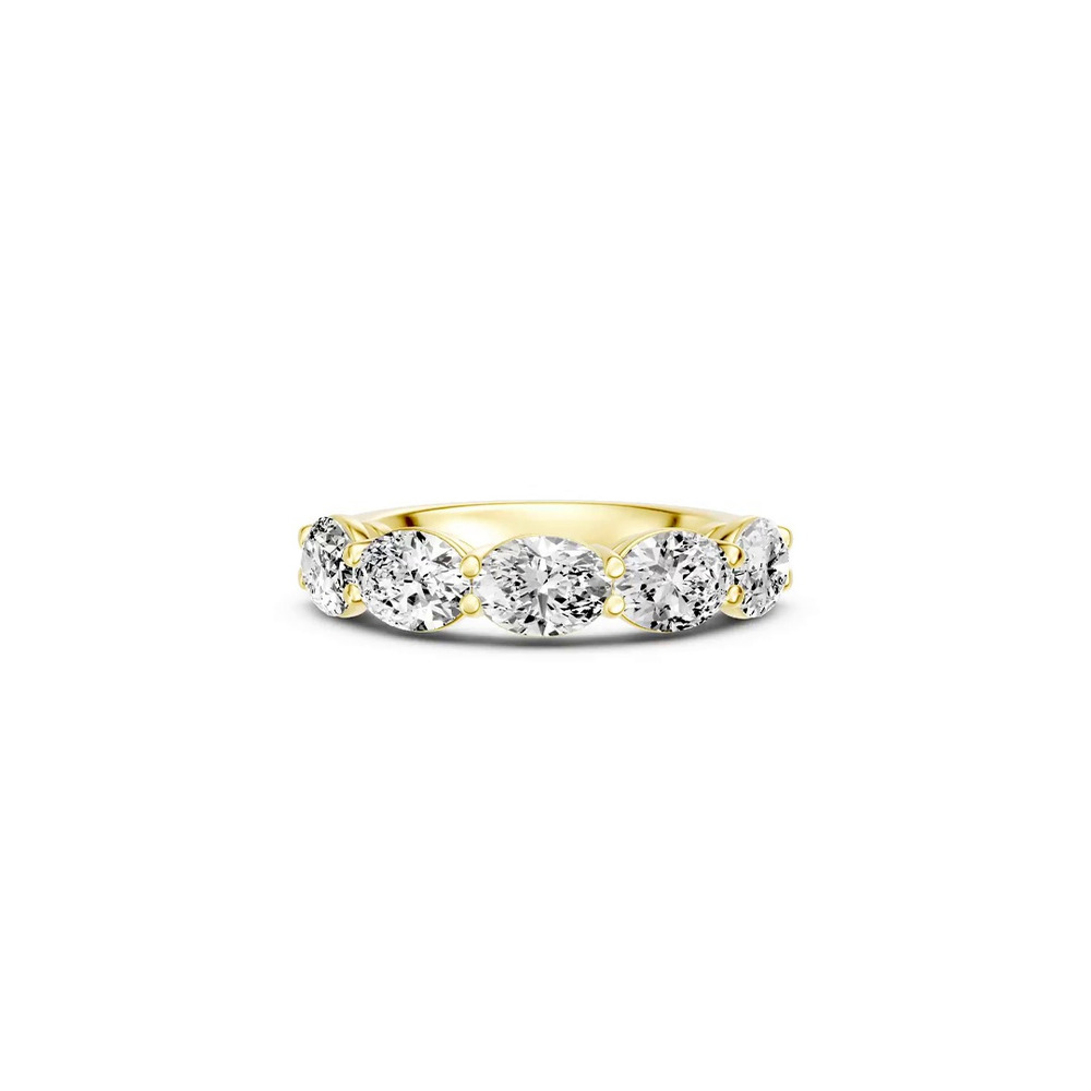 360 degree view of East-West Oval 5-Stone Lab Diamond Band (2.50 ct. tw.)