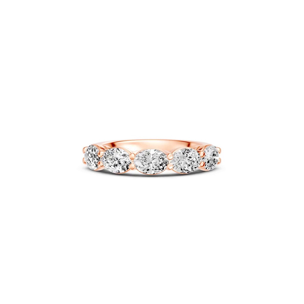 360 degree view of East-West Oval 5-Stone Lab Diamond Band (2.00 ct. tw.)