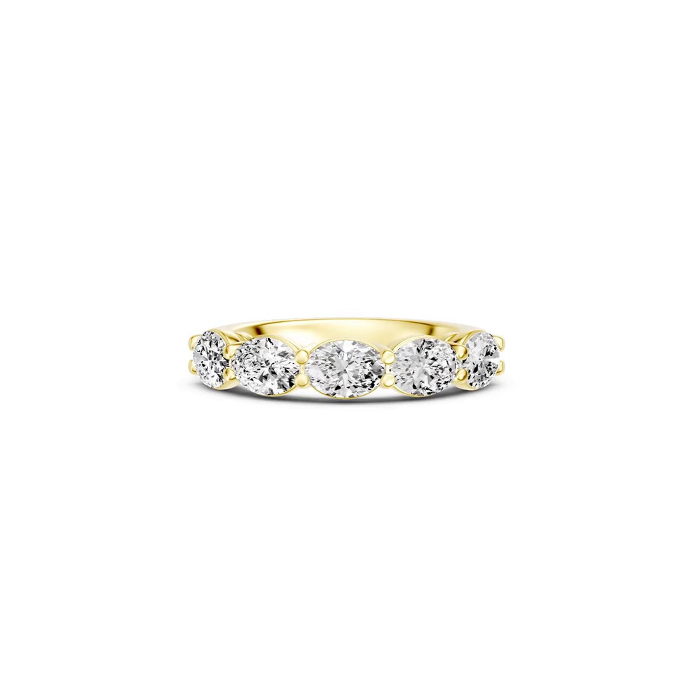 360 degree view of East-West Oval 5-Stone Lab Diamond Band (2.00 ct. tw.)