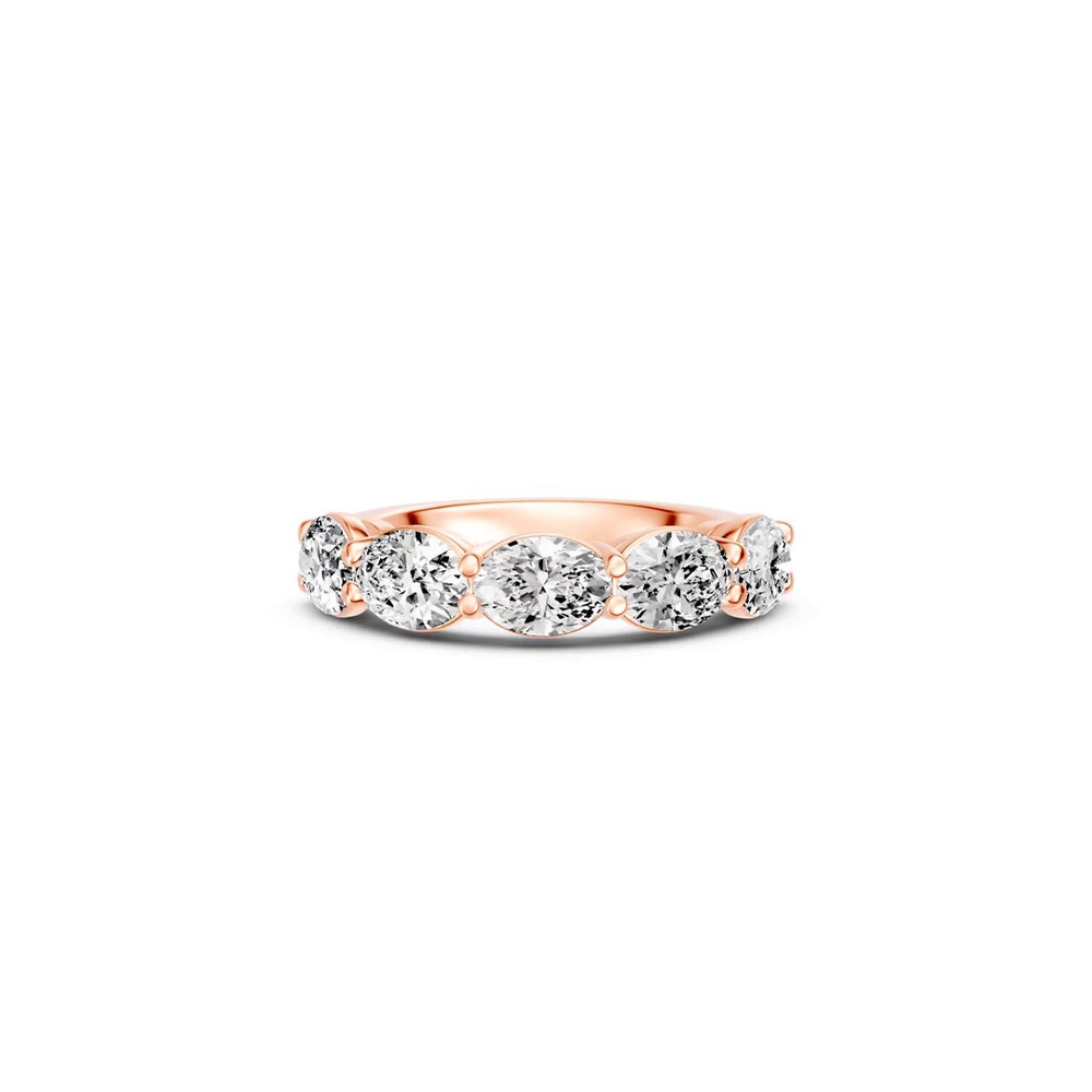 360 degree view of East-West Oval 5-Stone Lab Diamond Band (3.00 ct. tw.)