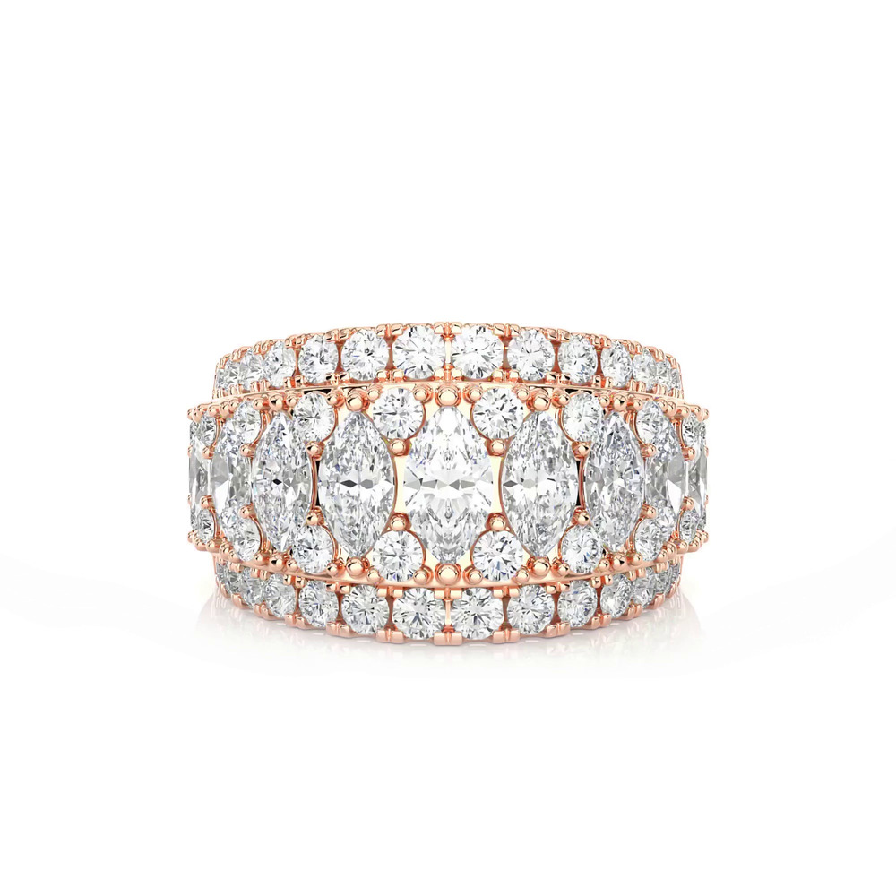 360 degree view of Vivant Marquise Trio Lab Diamond Band