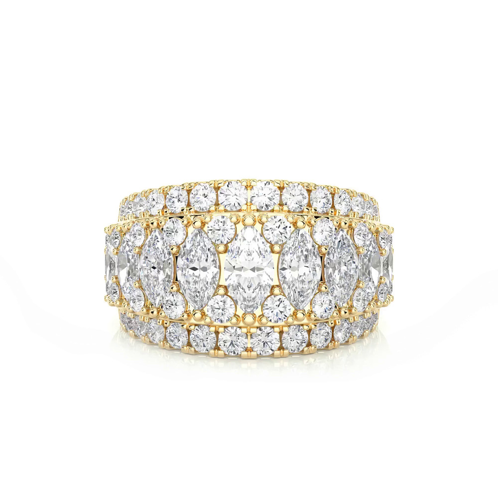 360 degree view of Vivant Marquise Trio Lab Diamond Band