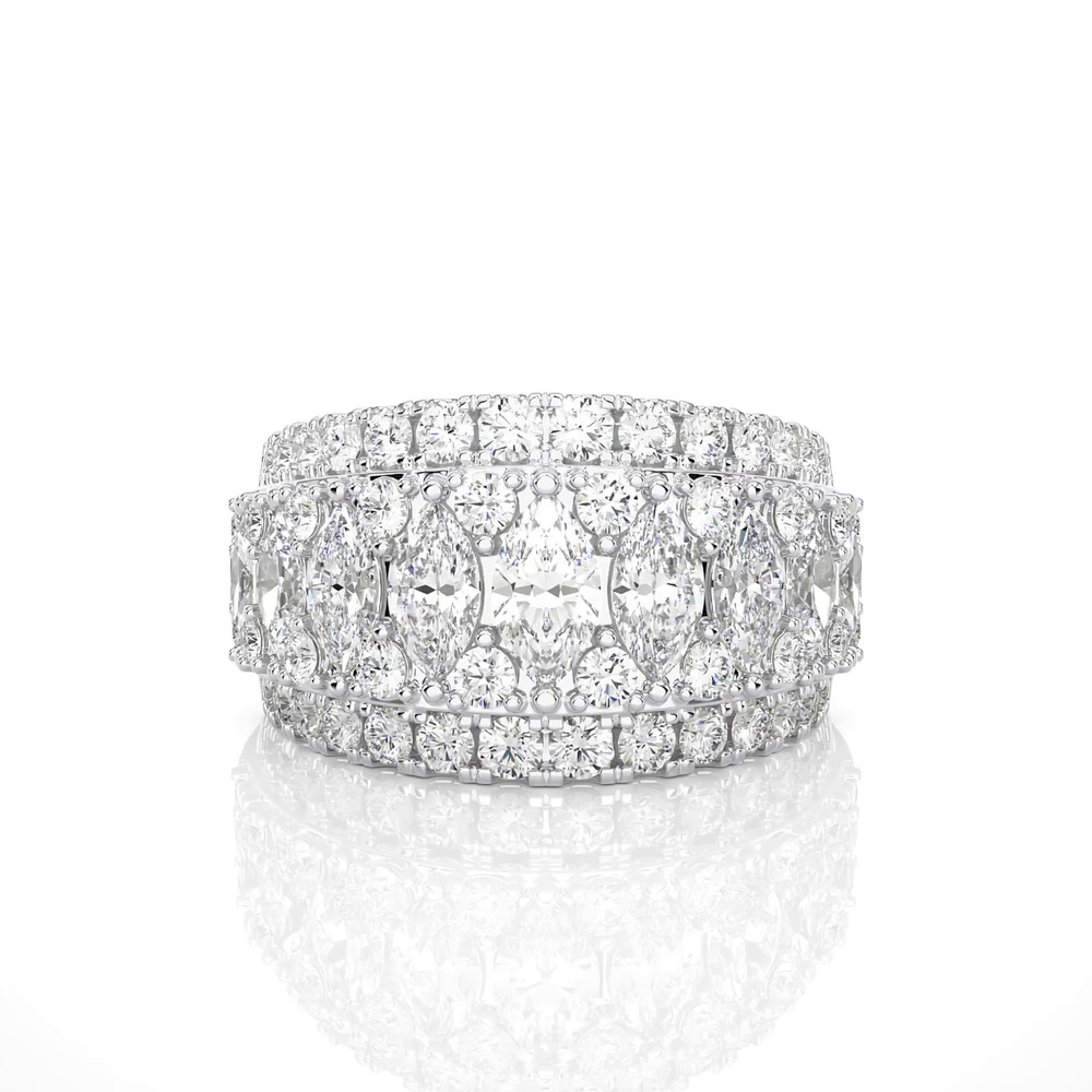 360 degree view of Vivant Marquise Trio Lab Diamond Band