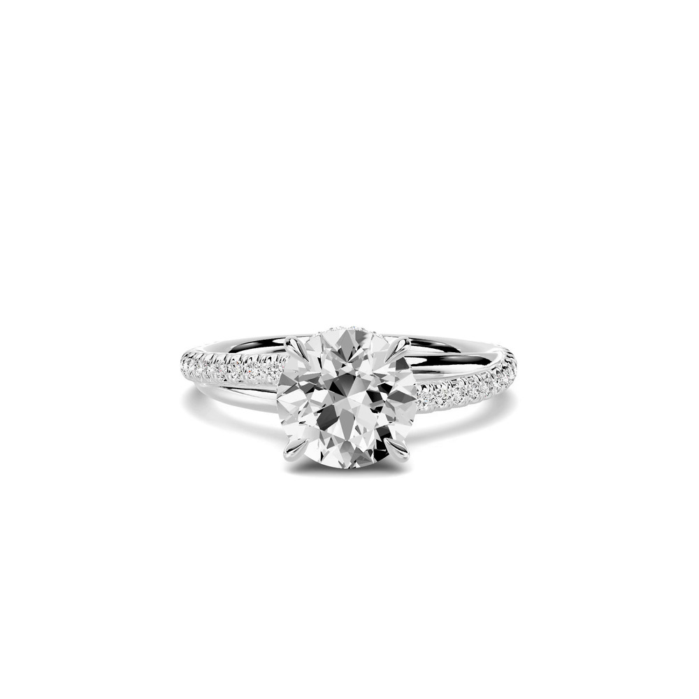 360 degree view of Avalon Pavé Crossover Engagement Ring