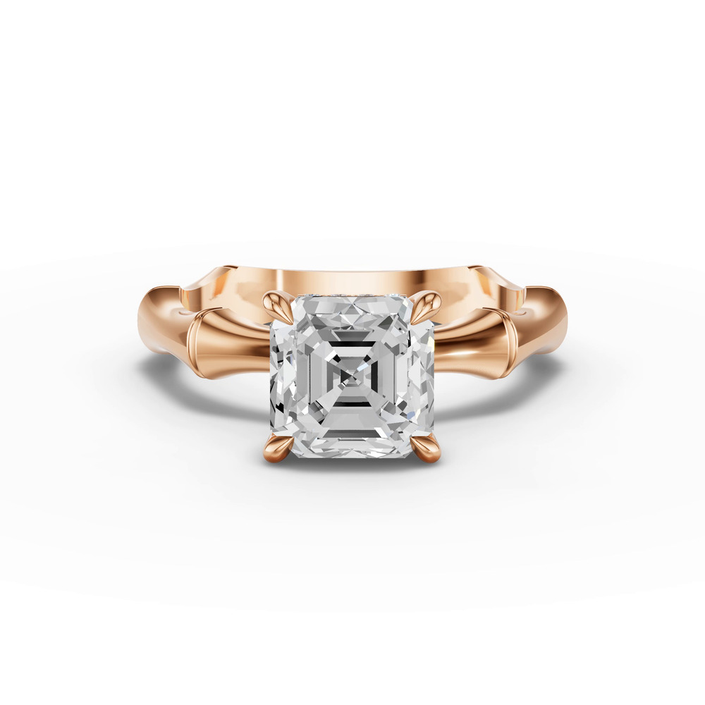 360 degree view of Bamboo Hidden Halo Engagement Ring