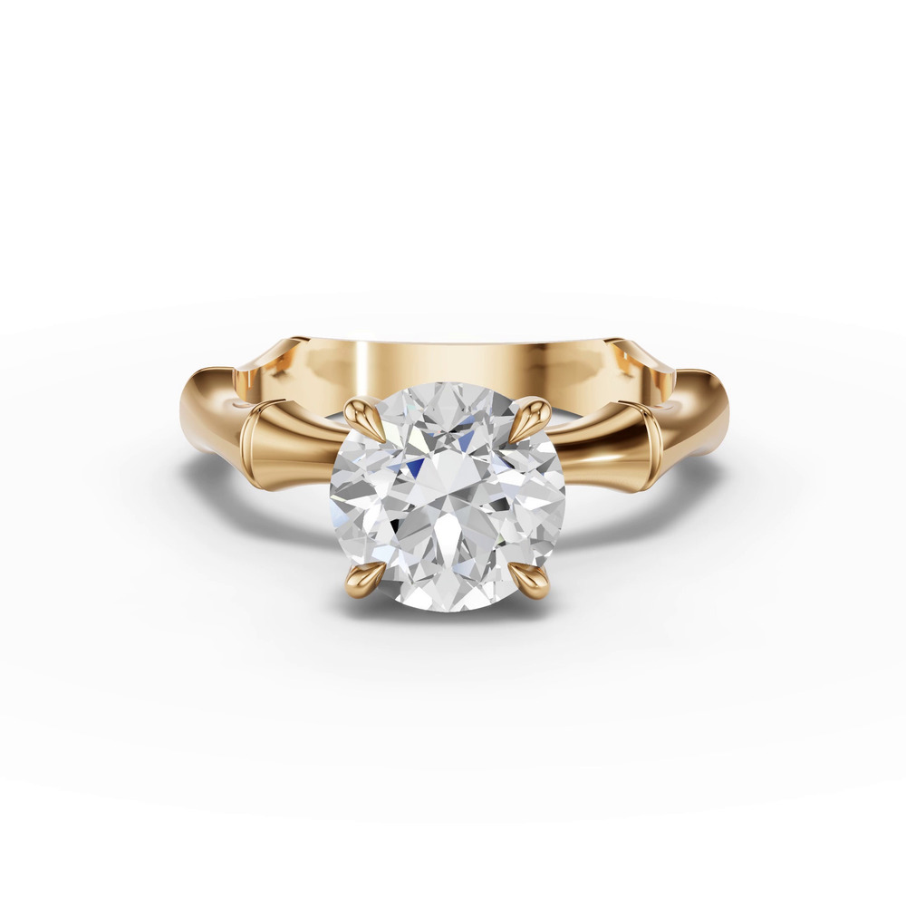 360 degree view of Bamboo Hidden Halo Engagement Ring