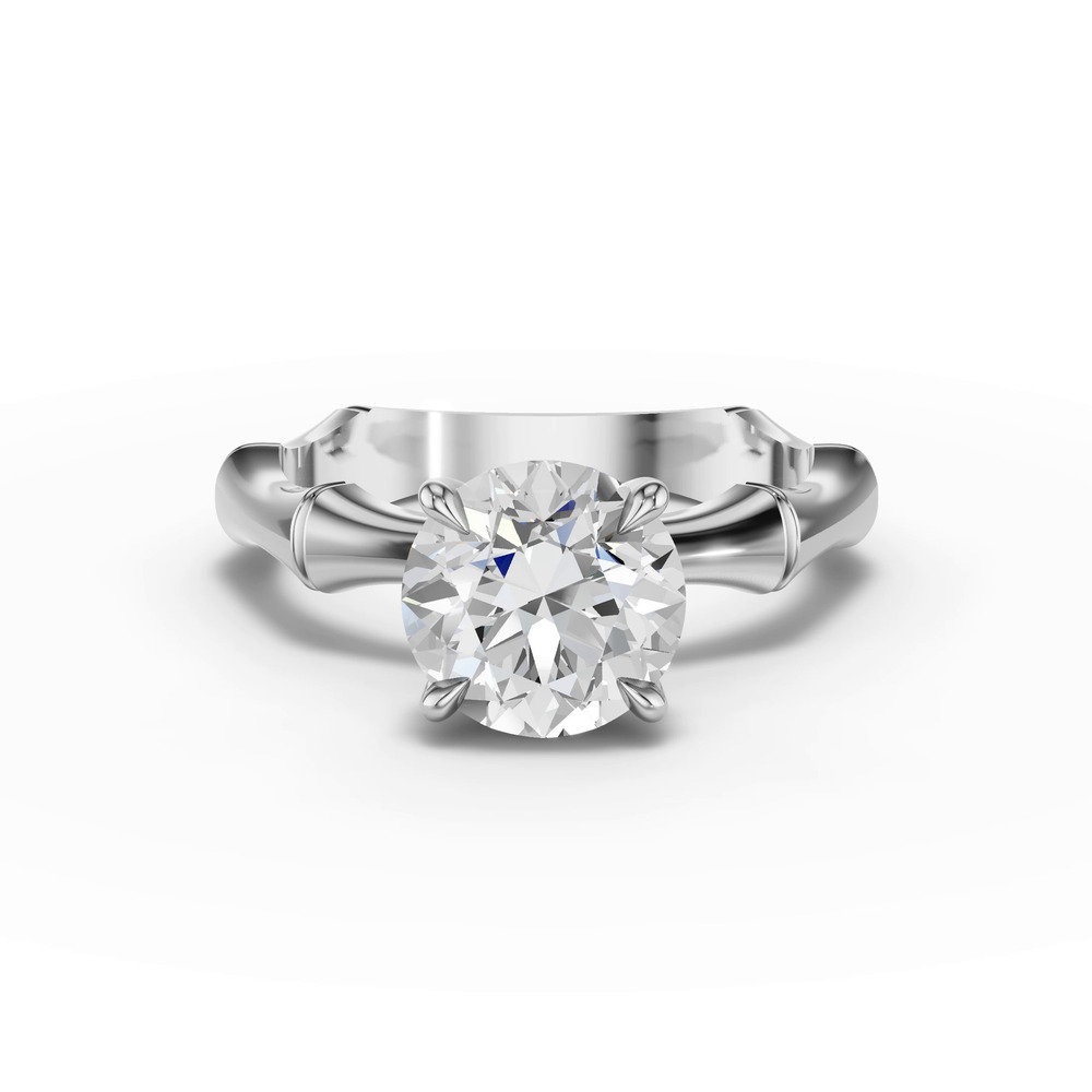 360 degree view of Bamboo Hidden Halo Engagement Ring