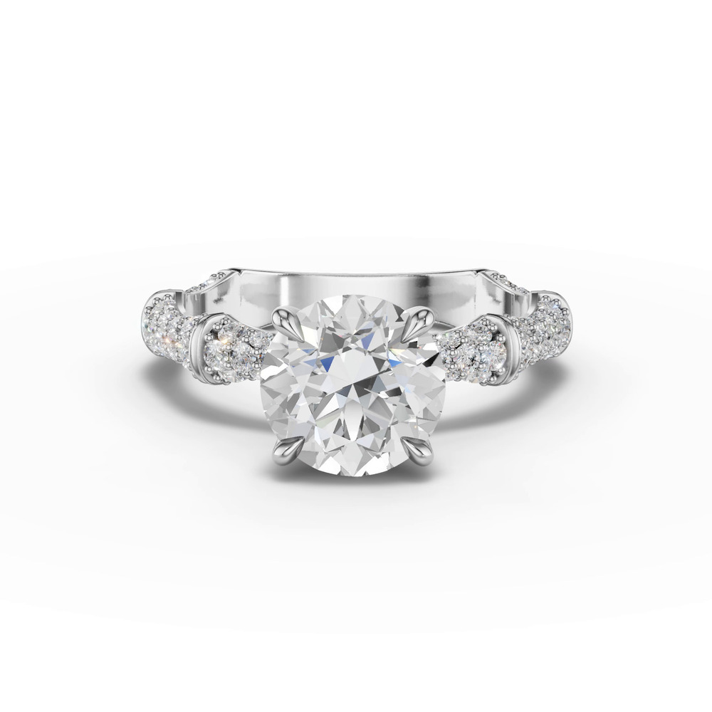 360 degree view of Bamboo Lab Diamond Pavé Engagement Ring