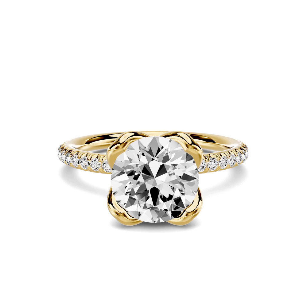 360 degree view of Elaris Tulip Diamond Collar Pavé Engagement Ring