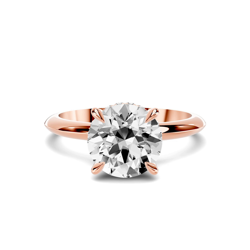 360 degree view of Serra Knife Edge Hidden Halo Engagement Ring