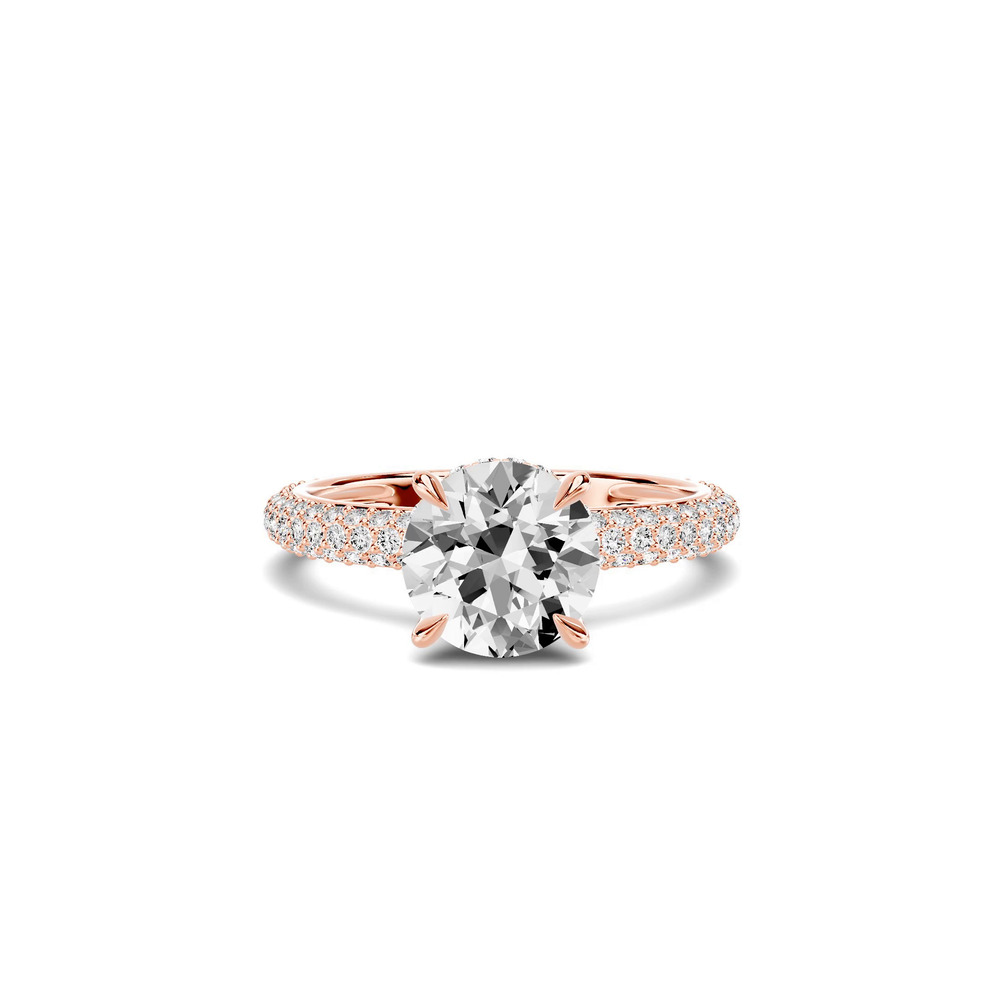 360 degree view of Selora Rolled Pavé Hidden Halo Engagement Ring