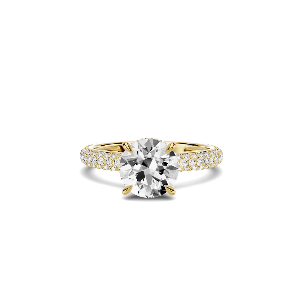 360 degree view of Selora Rolled Pavé Hidden Halo Engagement Ring