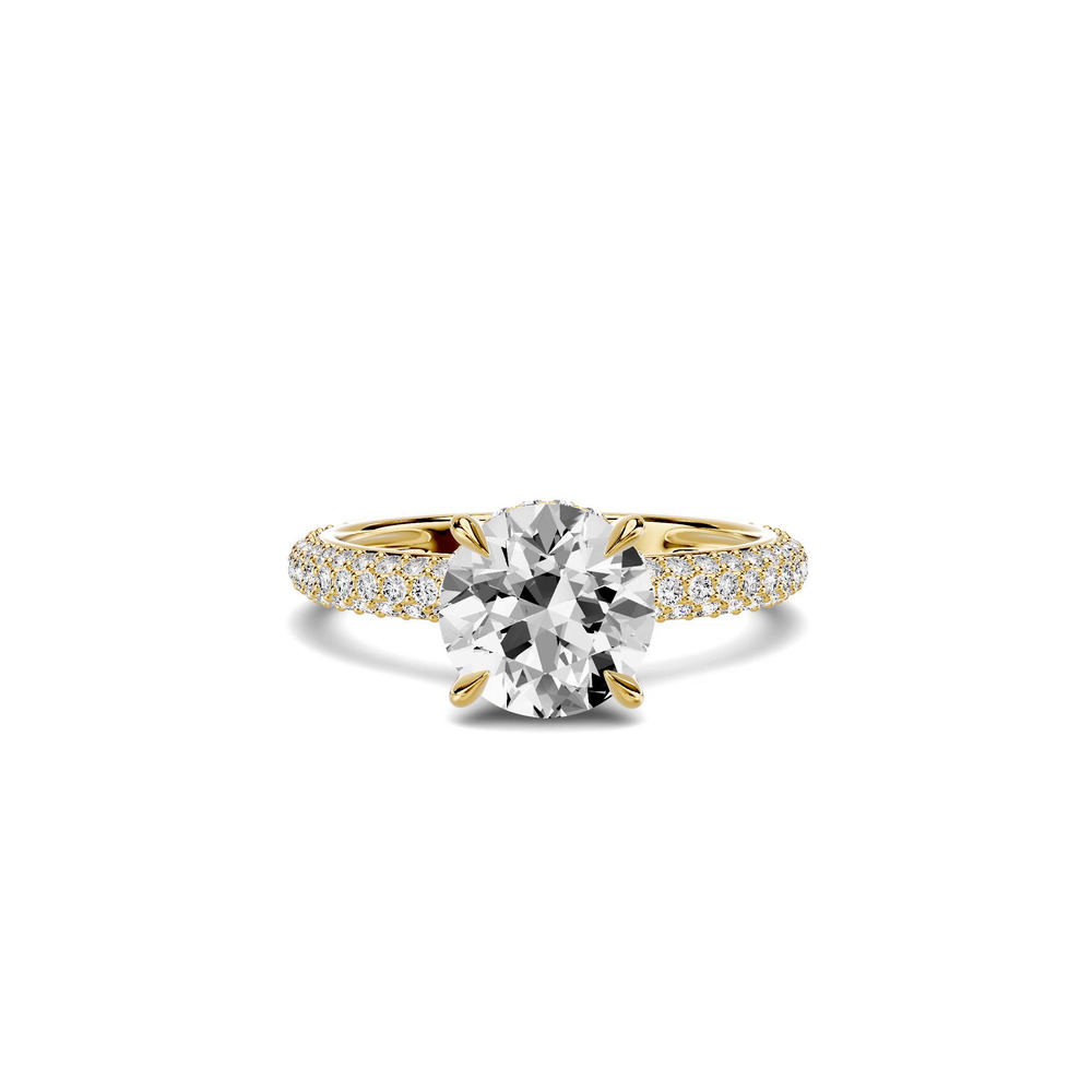 360 degree view of Selora Rolled Pavé Hidden Halo Engagement Ring