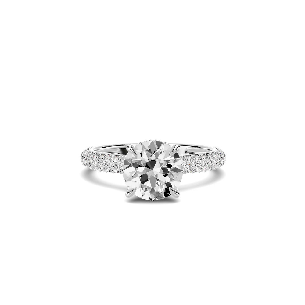 360 degree view of Selora Rolled Pavé Hidden Halo Engagement Ring
