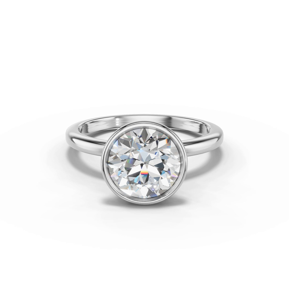 360 degree view of Avalon Solitaire Bezel Engagement Ring