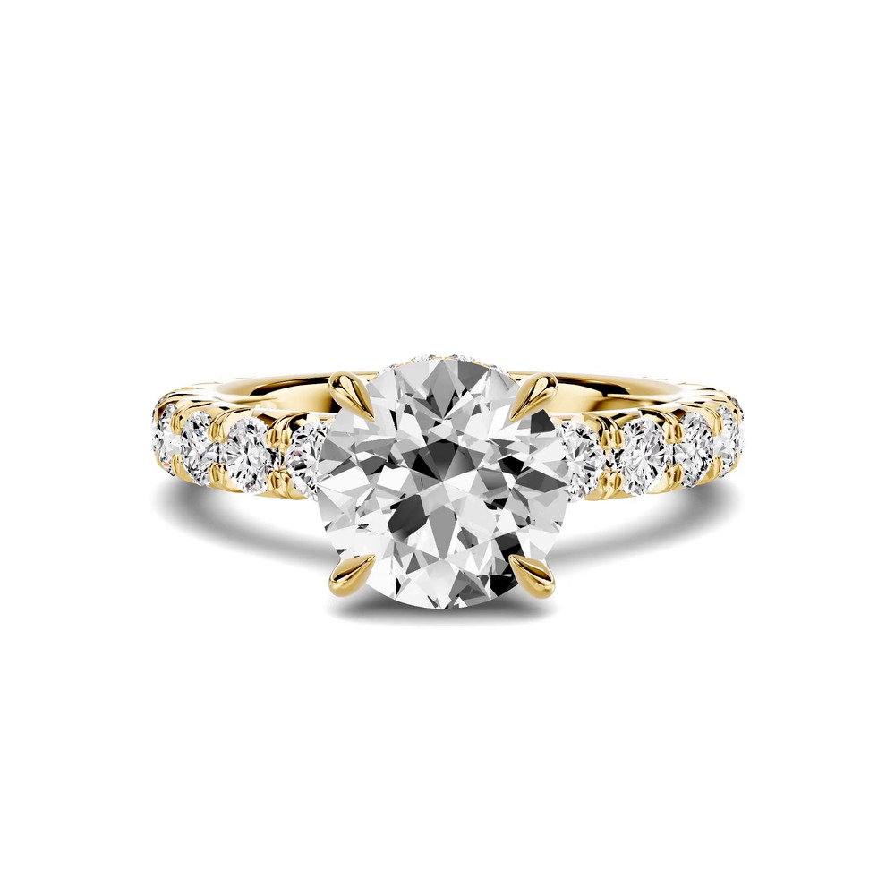 360 degree view of Lumina French Pavé Hidden Halo Lab Engagement Ring (1 ct. tw.)