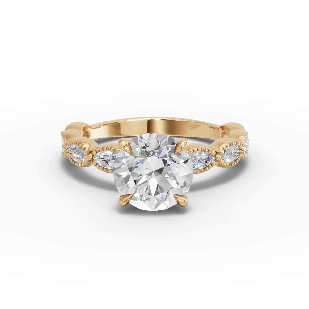 360 degree view of Maren Milgrain Marquise Lab Diamond Engagement Ring