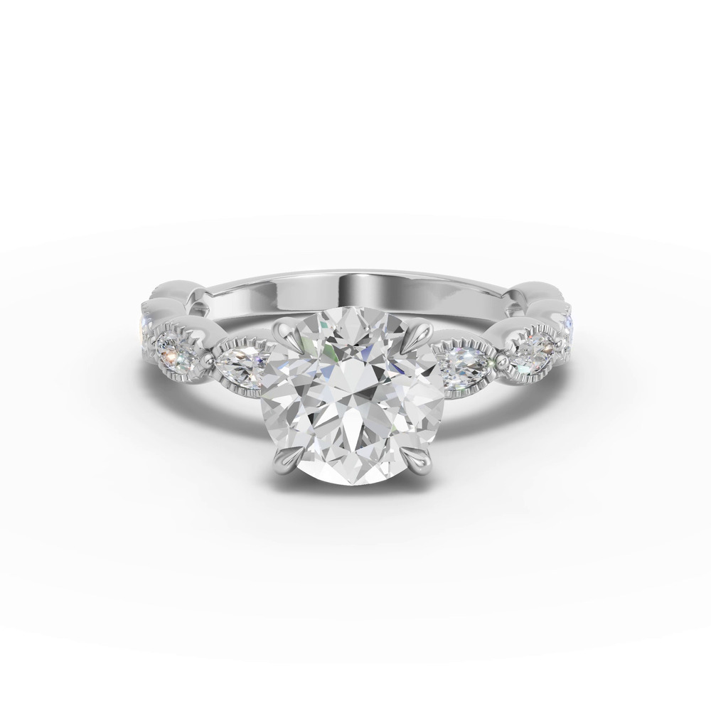 360 degree view of Maren Milgrain Marquise Lab Diamond Engagement Ring