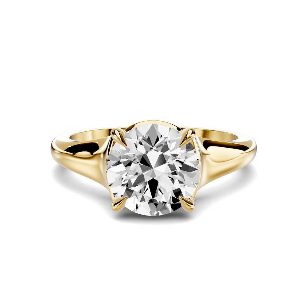 360 degree view of Stellora Grand Taper Bezel Engagement Ring
