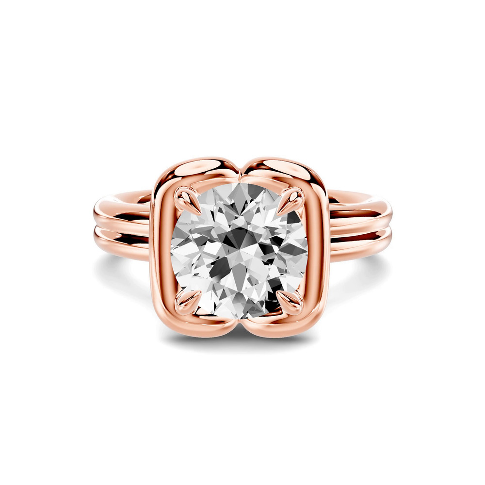 360 degree view of Elaris Double Band Halo Solitaire Engagement Ring