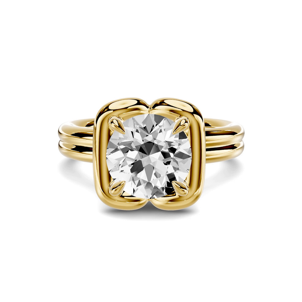 360 degree view of Elaris Double Band Halo Solitaire Engagement Ring