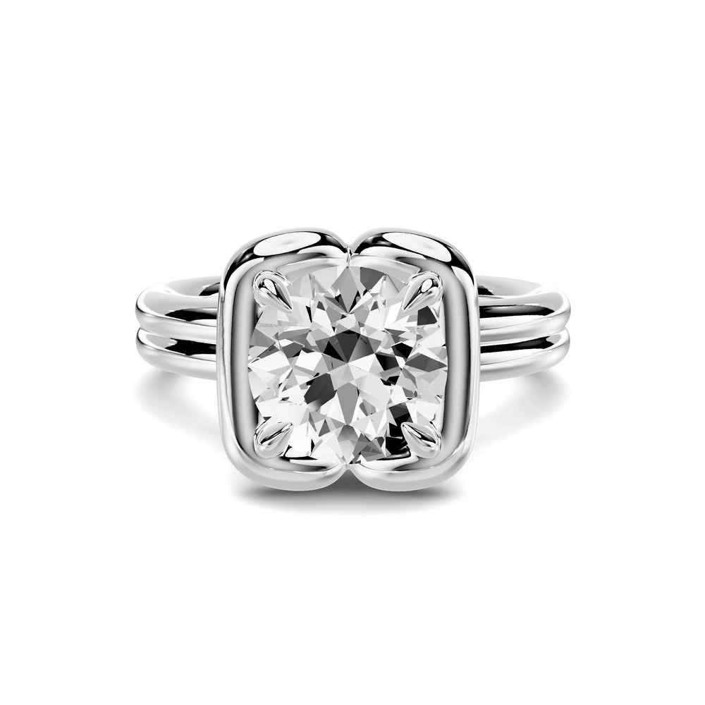 360 degree view of Elaris Double Band Halo Solitaire Engagement Ring