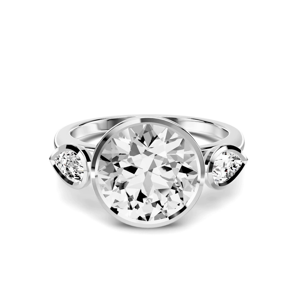360 degree view of Montero Pear Bezel Three-Stone Lab Diamond Engagement Ring (.33 ct. tw.)