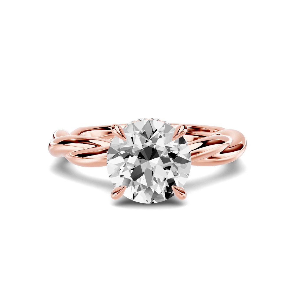 360 degree view of Riona Twist Hidden Halo Engagement Ring