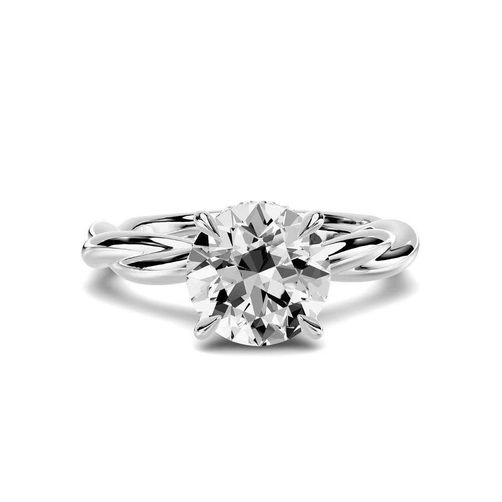 360 degree view of Riona Twist Hidden Halo Engagement Ring