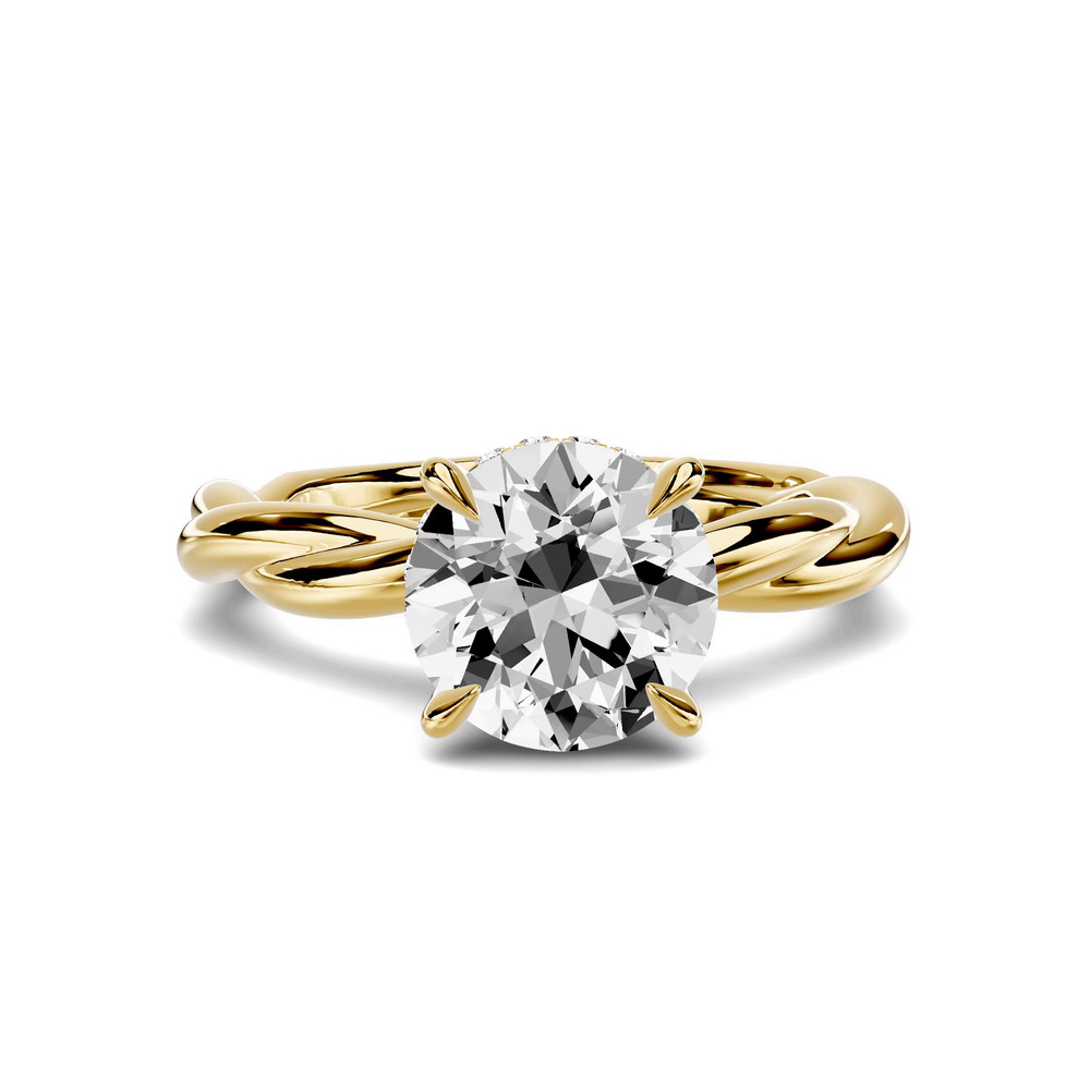 360 degree view of Riona Twist Hidden Halo Engagement Ring