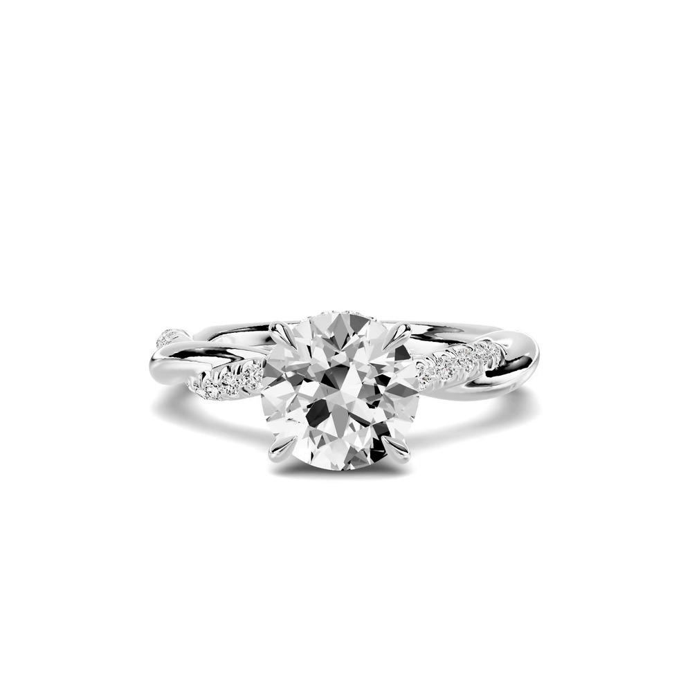 360 degree view of Riona Pavé Twist Engagement Ring