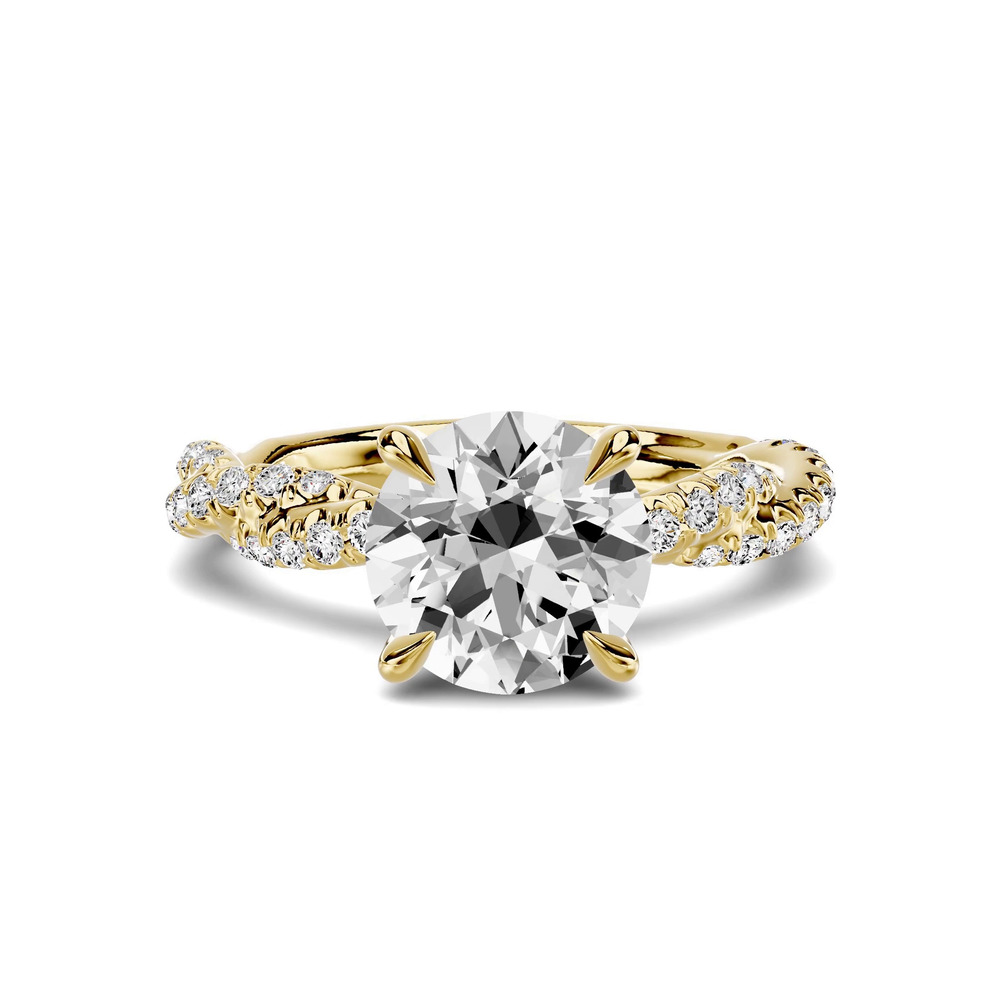 360 degree view of Riona Double Pavé Twist Engagement Ring