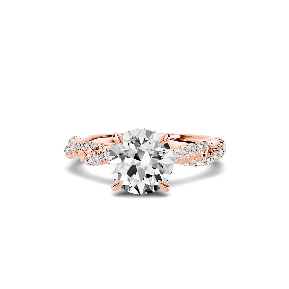 360 degree view of Riona Double Pavé Twist Hidden Halo Engagement Ring