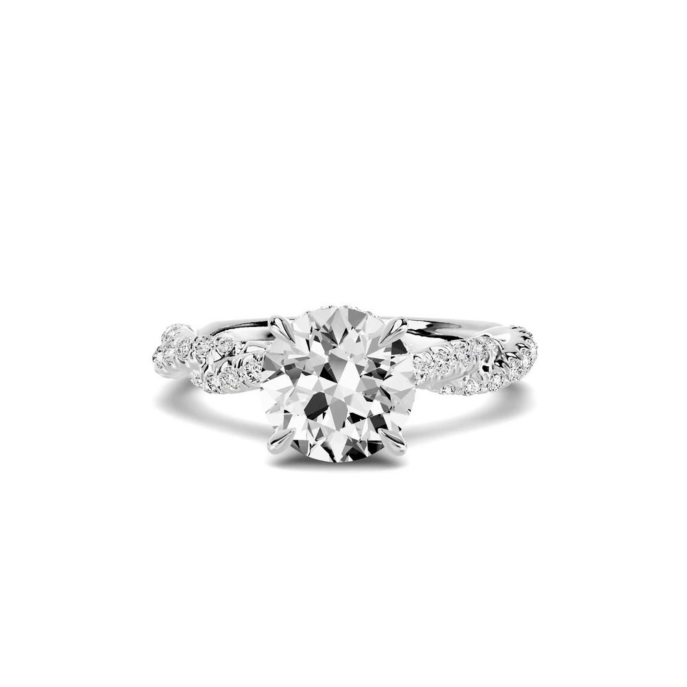 360 degree view of Riona Double Pavé Twist Hidden Halo Engagement Ring
