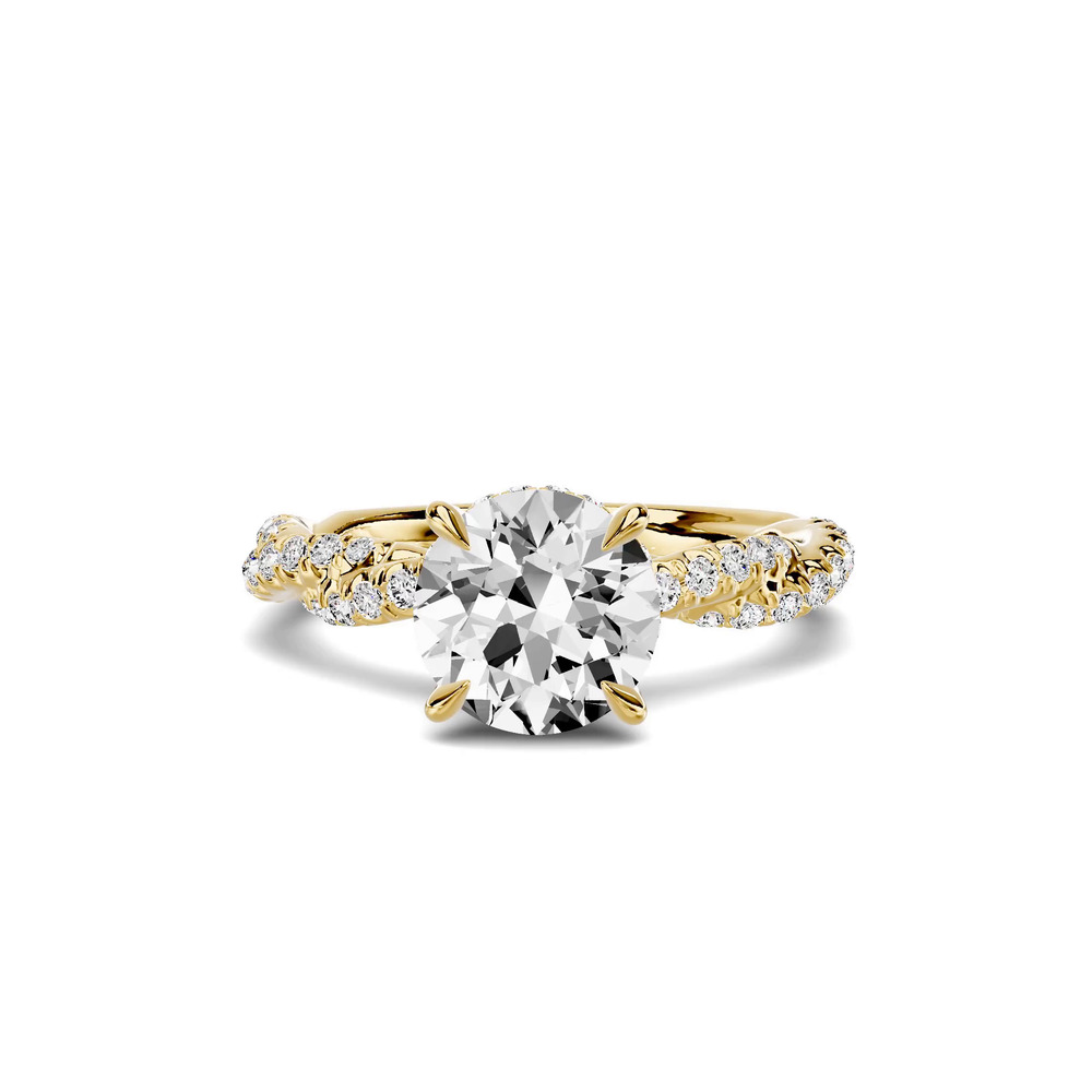 360 degree view of Riona Double Pavé Twist Hidden Halo Engagement Ring
